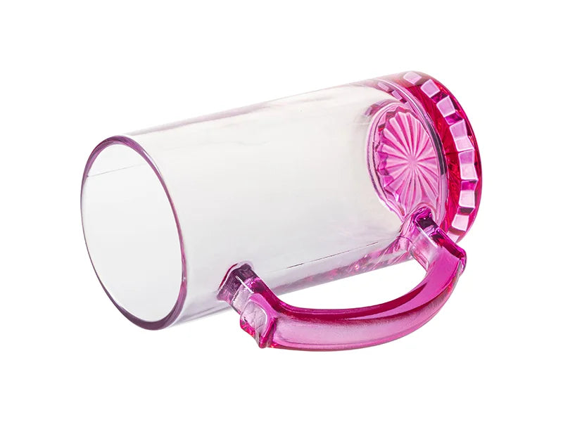 16oz Sublimation Clear Beer Mug – Purple Bottom & Handle | Sublimation Blank Glass