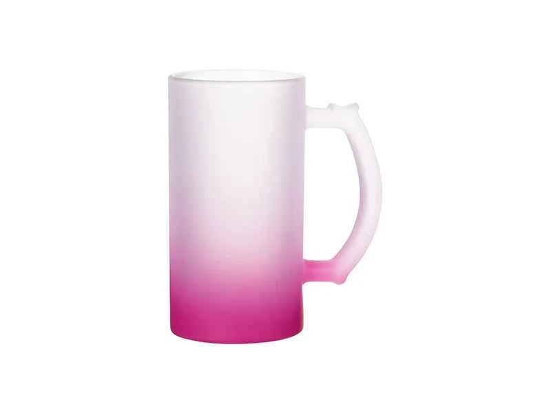 16oz Sublimation Glass Beer Mug Gradient Purple Red