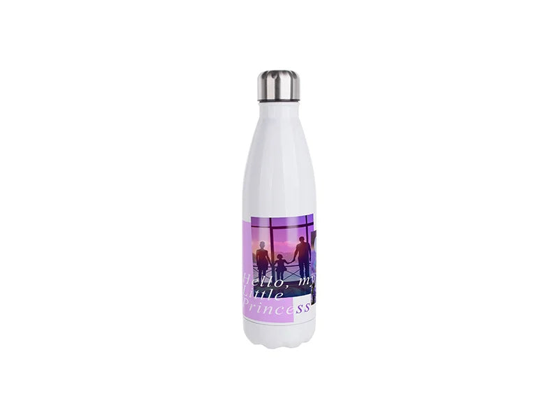 25oz / 750ml Sublimation Stainless Steel Cola Bottle – White | Sublimation Blank Water Bottle