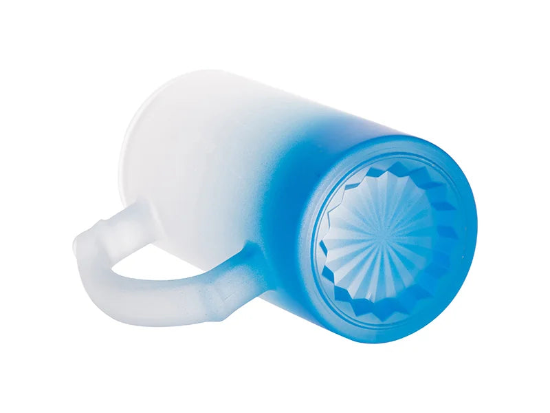 16oz Sublimation Glass Beer Mug | Light Blue Gradient