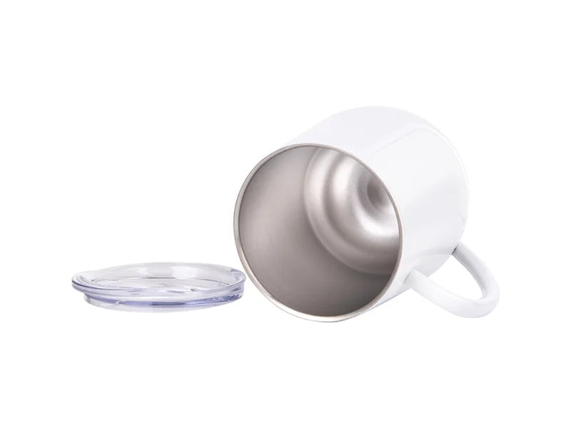 12oz / 360ml Sublimation Stainless Steel Stemless Wine Cup – White with Handle | Sublimation Blank
