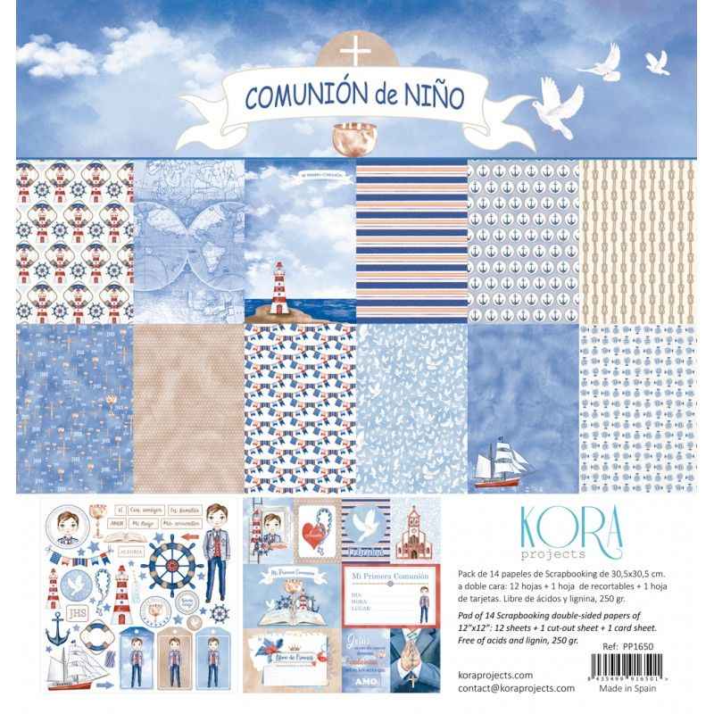 Scrapbook Paper - Pack of papers - Boy's Communion