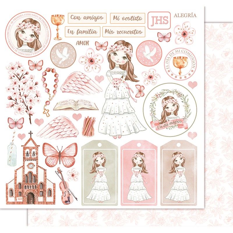 Scrapbook Paper - Comunión de niña - Recortables
