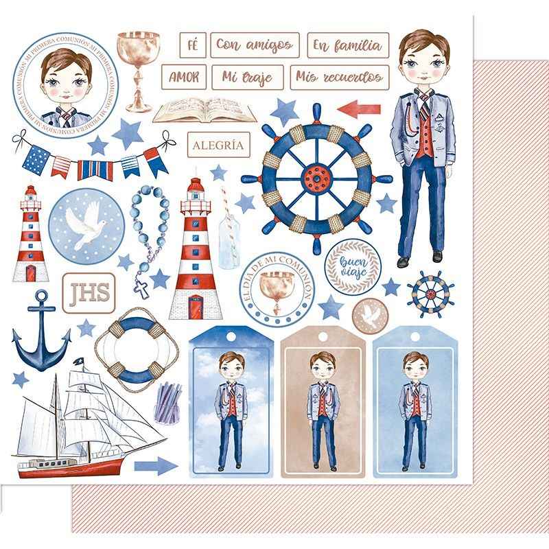 Scrapbook Paper - Comunión de niño - Recortables