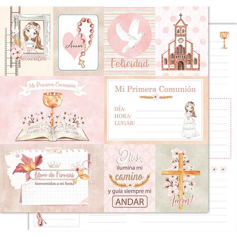 Scrapbook Paper - Comunión de niña - Tarjetas