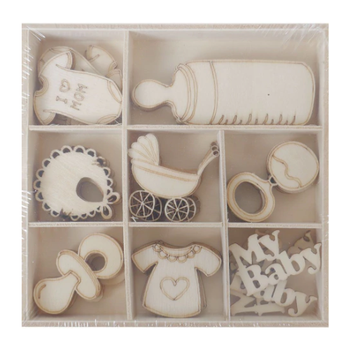 Baby Wooden Shapes Set – 40 Pieces