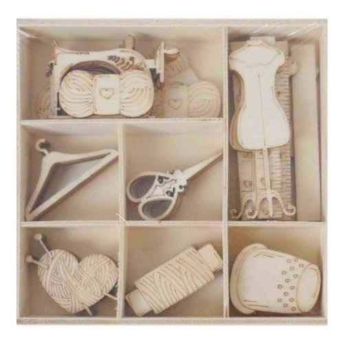 Wooden Sewing Craft Set – 45 Pieces