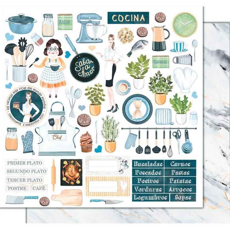 Scrapbook Paper - Cocina Con Amor - Ayudantes