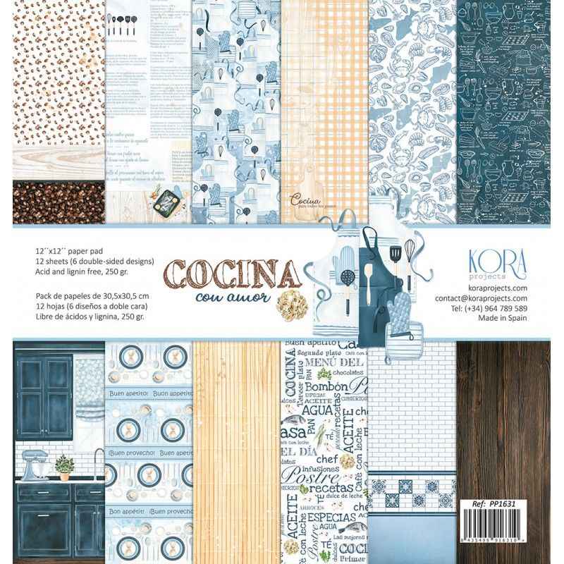 Pack Scrapbook Paper - Cocina De Amor