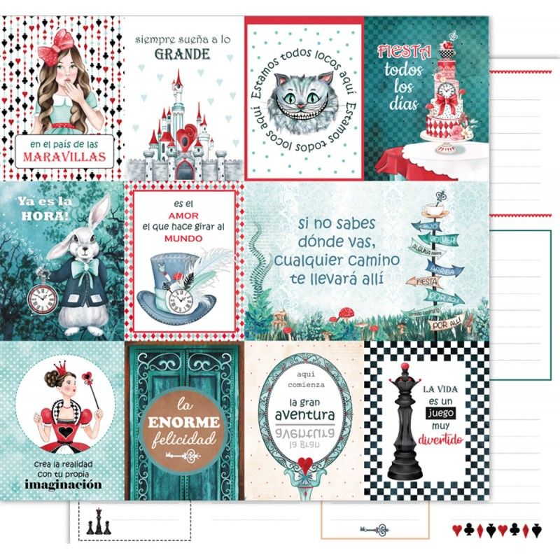 Scrapbook Paper Wonderland - Alice's Card