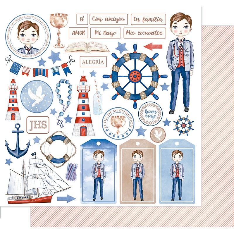 Scrapbook Paper -  Comunión de niño - Recortables
