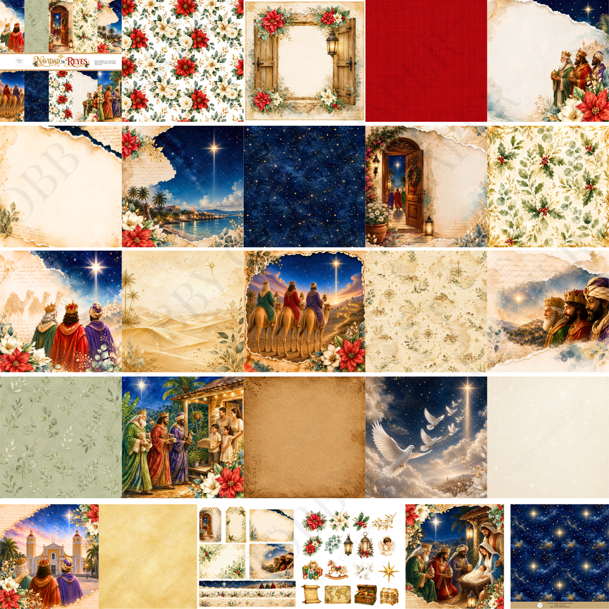 ✨ PREORDEN ABIERTA |Colección NAVIDAD DE REYES ✨ – Papel Scrapbook 11 x 11