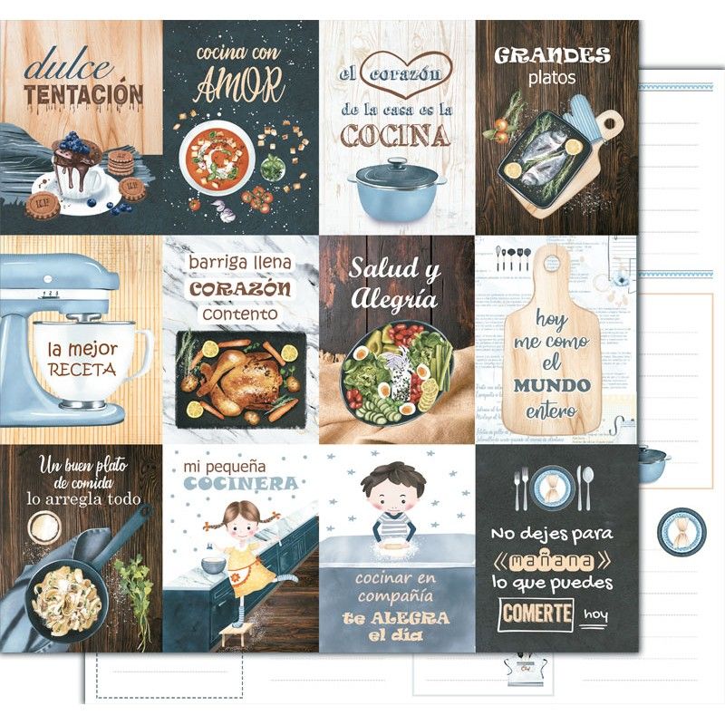 Scrapbook Paper - Grandes Platos Cards 12" x 12"