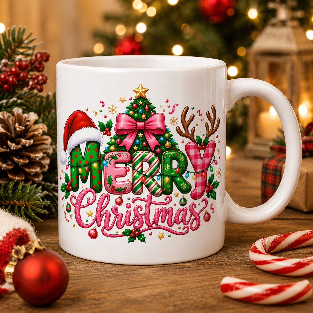 Merry Christmas Colorful - Clip Art Navideño Descarga Digital