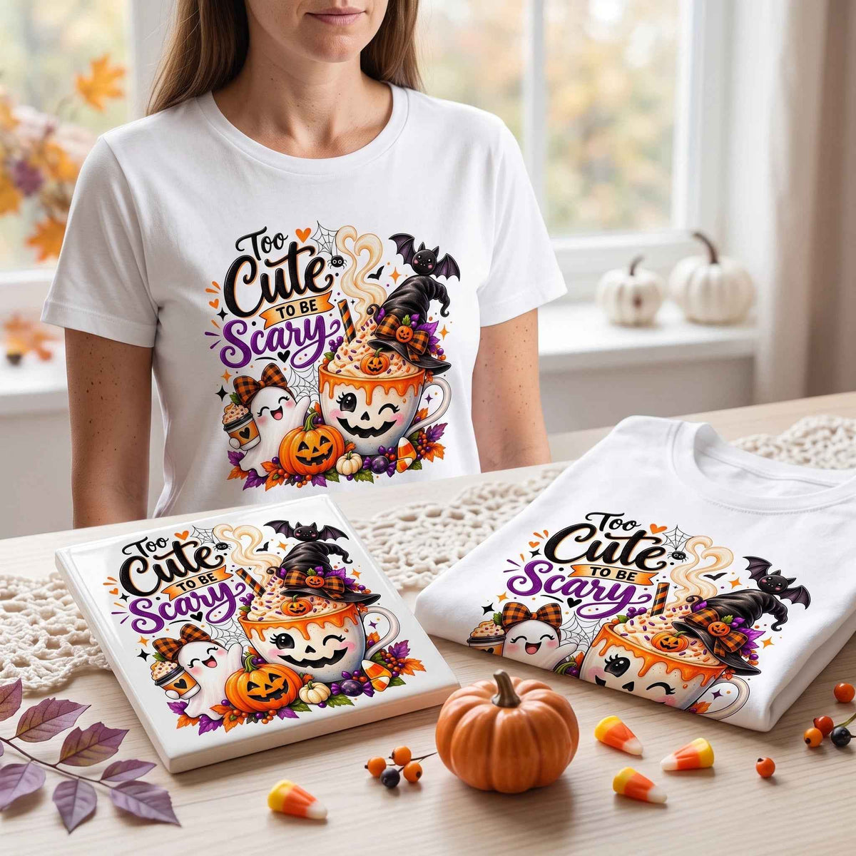 Clipart PNG Too Cute to be Scary – Fantasma Halloween | Descarga Digital 4500px