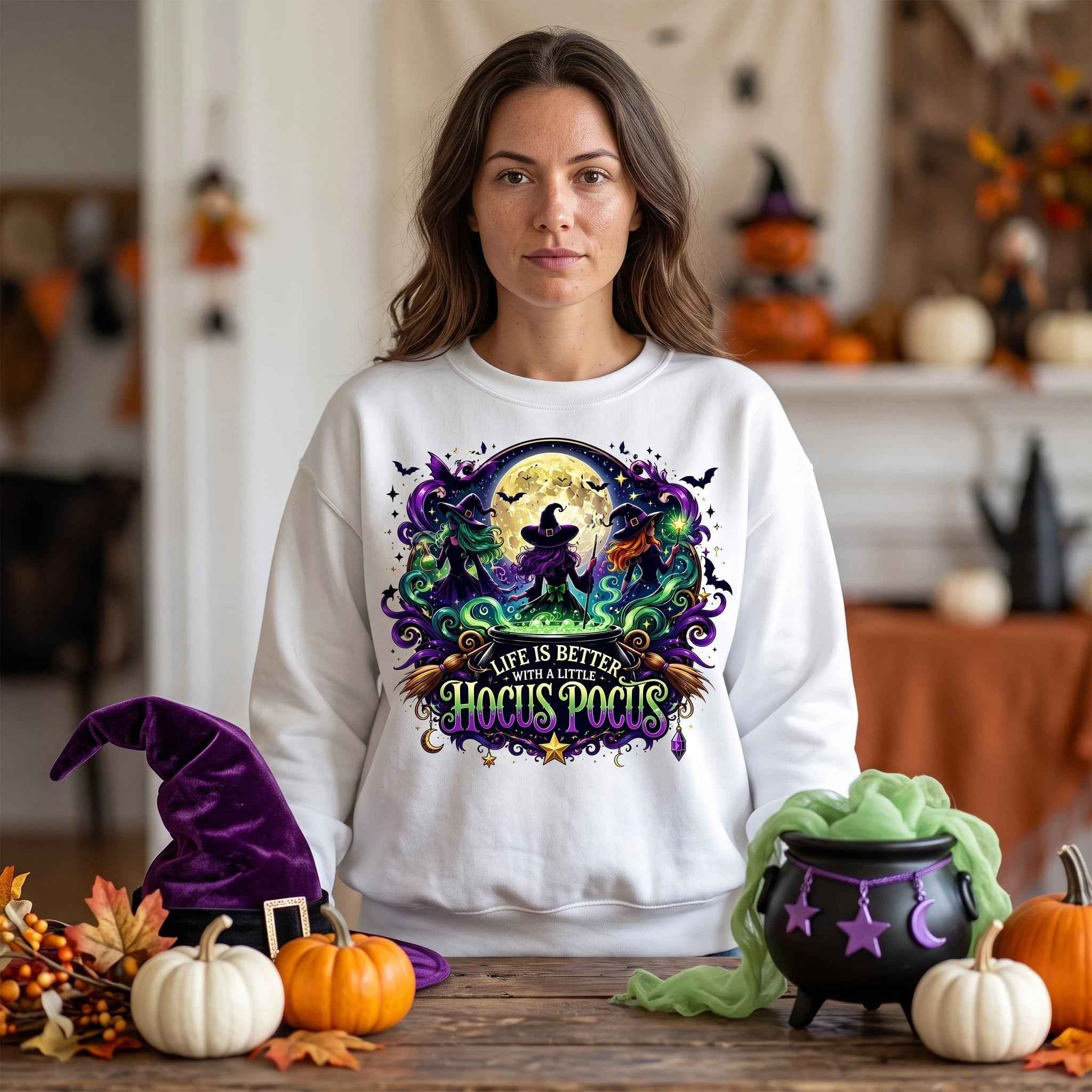 Clipart PNG Life is Better with a Little Hocus Pocus – Brujas Halloween | Descarga Digital 4500px